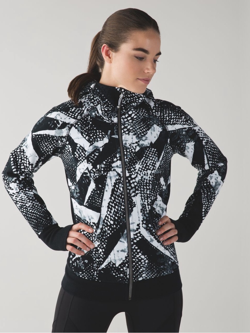 Lululemon Scuba Hoodie III - Static Mist White Black / Black 8
